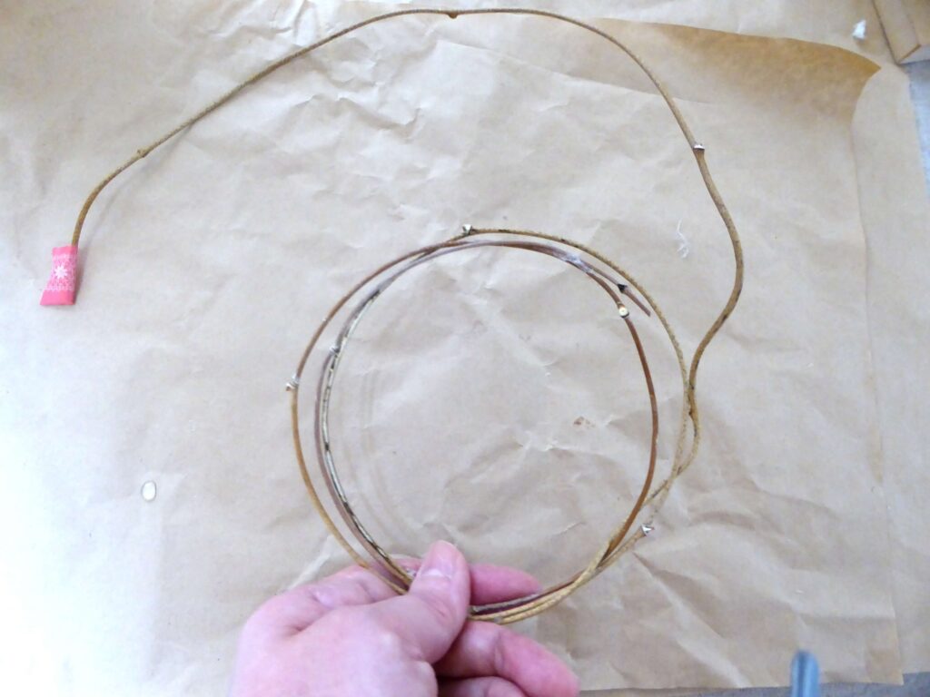 3重に巻いたサンキライの蔓の写真