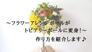 フラワーアレンジボールがトピアリーボールに変身 作り方を紹介します 花と雑貨を可愛く飾るブログ